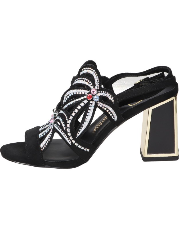 Sandalias de tacón ROCKAWAY 85783D negras con brillos
