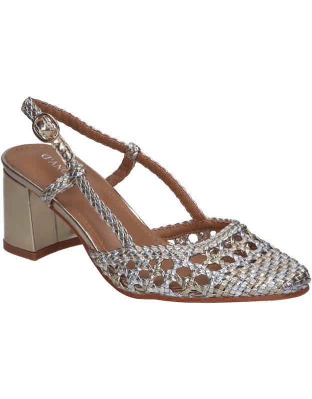 Sandalias de tacón D'Angela DXF26178-ME plateadas