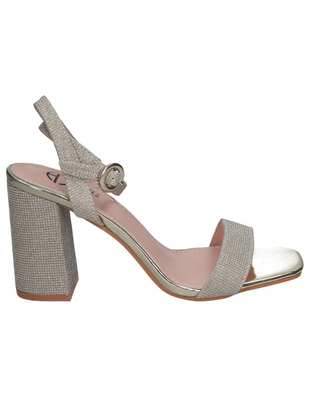 Sandalias con tacón doradas POLKA 104