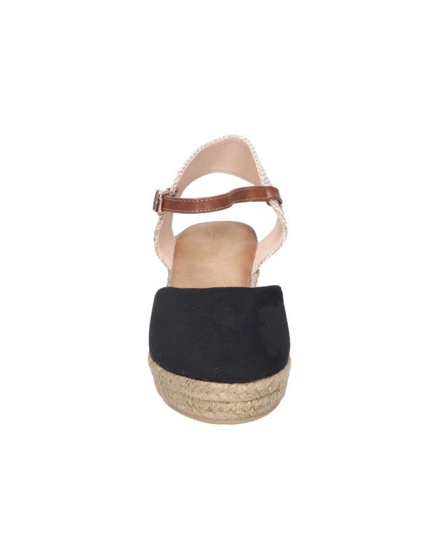 Esparteñas de cuña negras BUONAROTTI A3005