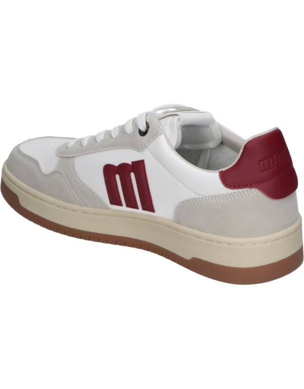 Zapatilla Mustang Alfa blanca y granate