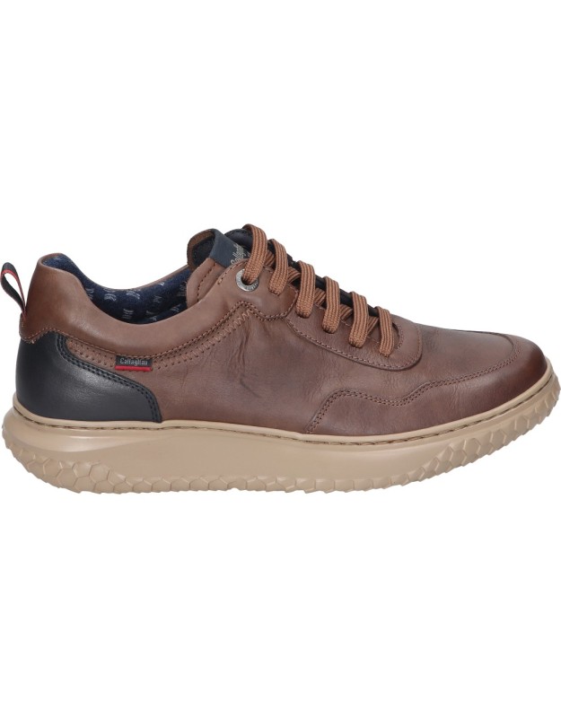 Zapatos Planos Para Hombre Callaghan 47104 - Color Azul, Piel Exterior, Suela Fibra Vegetal, Cordones, Estilo Casual