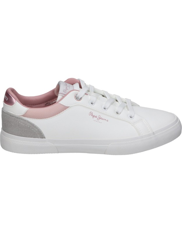 Zapatillas para mujer PEPE JEANS PGS30617-800 blanco y rosa