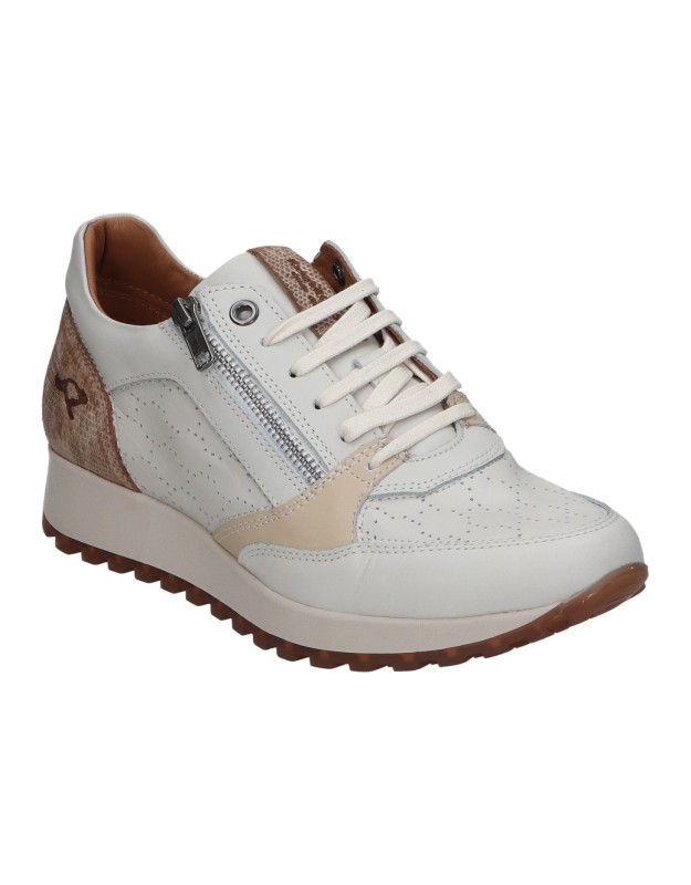 Zapatos de piel con cuña para mujer KANGAROOS 809-12 beige