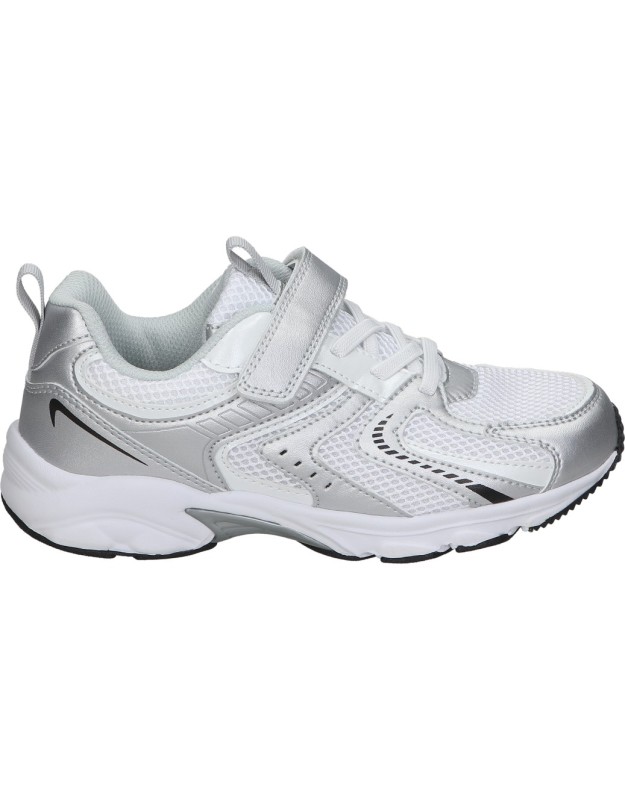 Zapatillas bajas para niña PEKES 7009 blanco y plata