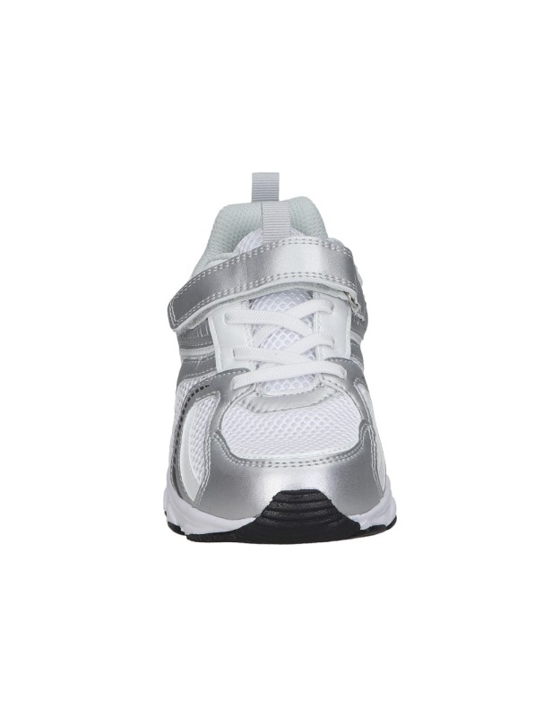 Zapatillas bajas para niña PEKES 7009 blanco y plata