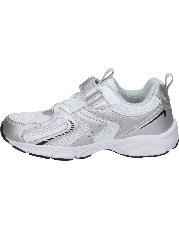 Zapatillas bajas para niña PEKES 7009 blanco y plata