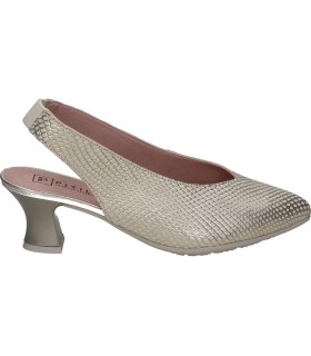 Zapatos de piel con tacón para mujer PITILLOS 10510 dorado