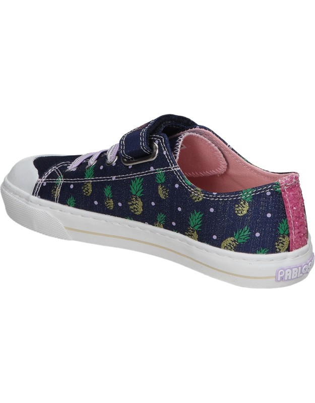 Zapatillas barefoot PABLOSKY 981320 azul con dibujos de piñas