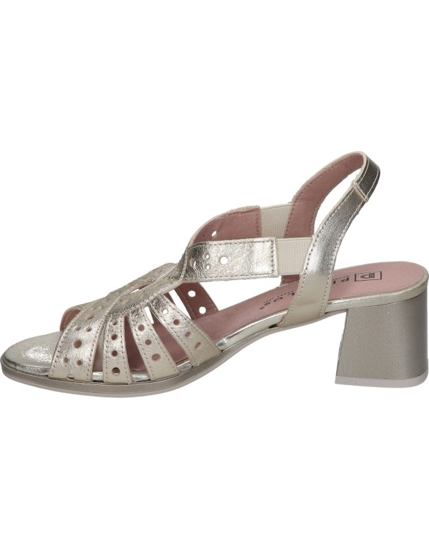 Sandalias de piel con tacón para mujer PITILLOS 10530 dorado