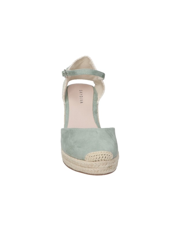 Alpargatas con cuña para mujer SKYDIVA Vibes verde