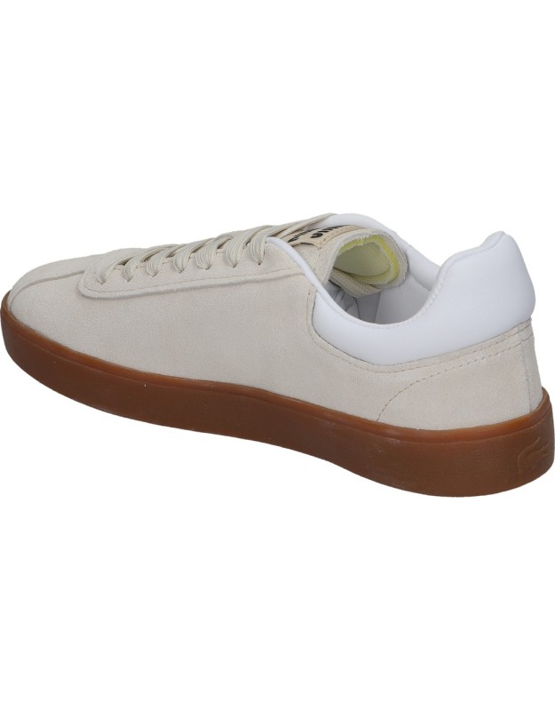 Zapatillas de ante para mujer LACOSTE Baseshot 48SFA0010 beige
