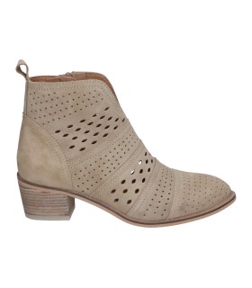 Botines de piel con tacón para mujer ALPE 5391 color camel