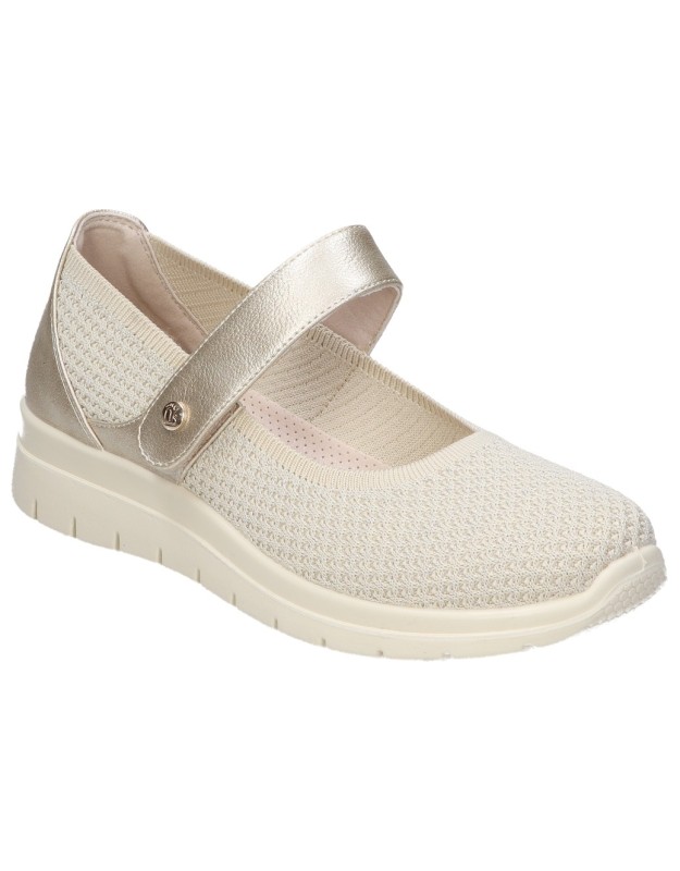 Zapatos con cuña para mujer AMARPIES AMD28398 color platino