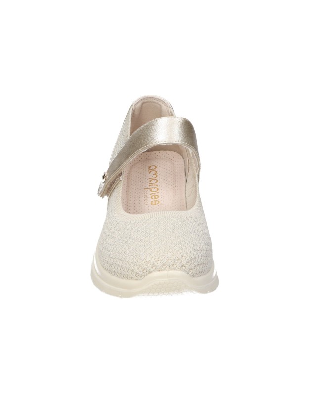 Zapatos con cuña para mujer AMARPIES AMD28398 color platino