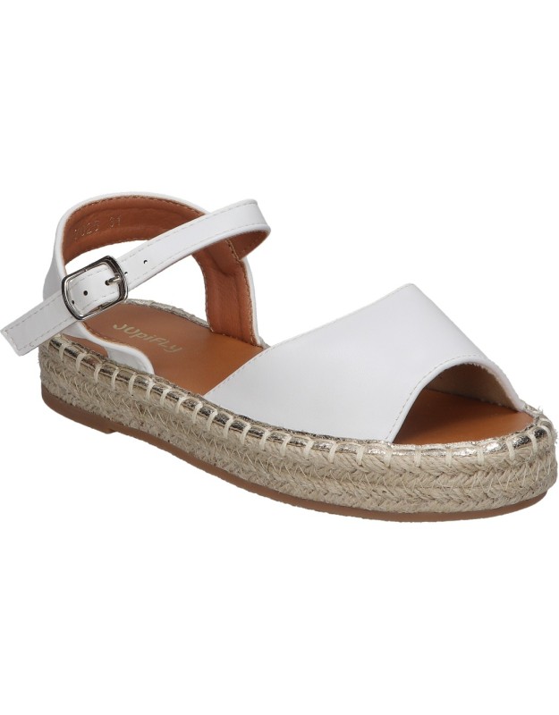 Sandalias con plataforma de esparto para niña JUPIFLY 7025 blanco