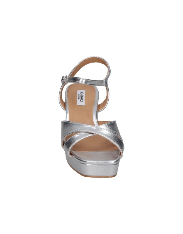 Sandalias de tacón para mujer CHK10 Flora 25 plata