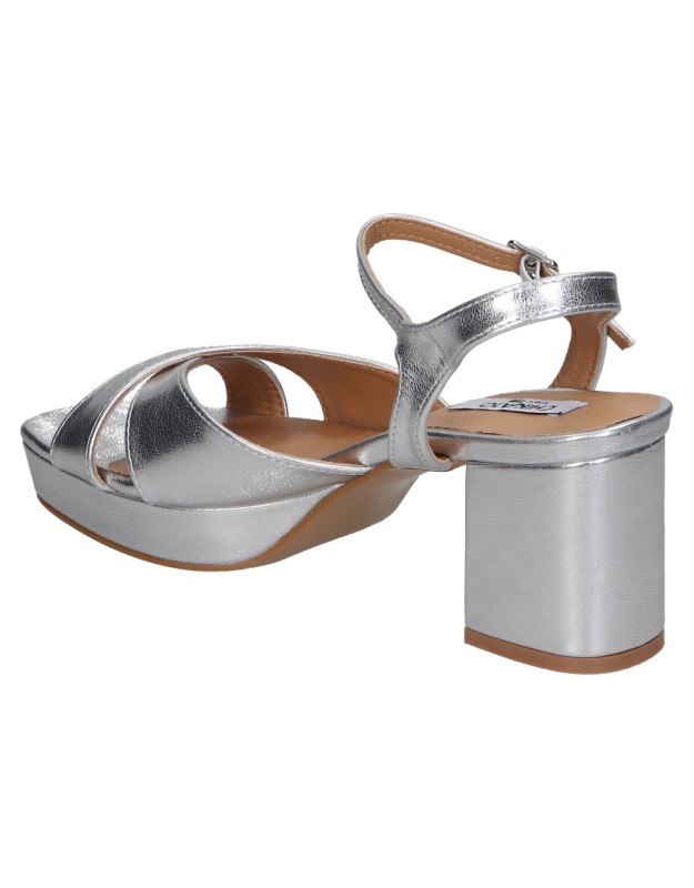 Sandalias de tacón para mujer CHK10 Flora 25 plata