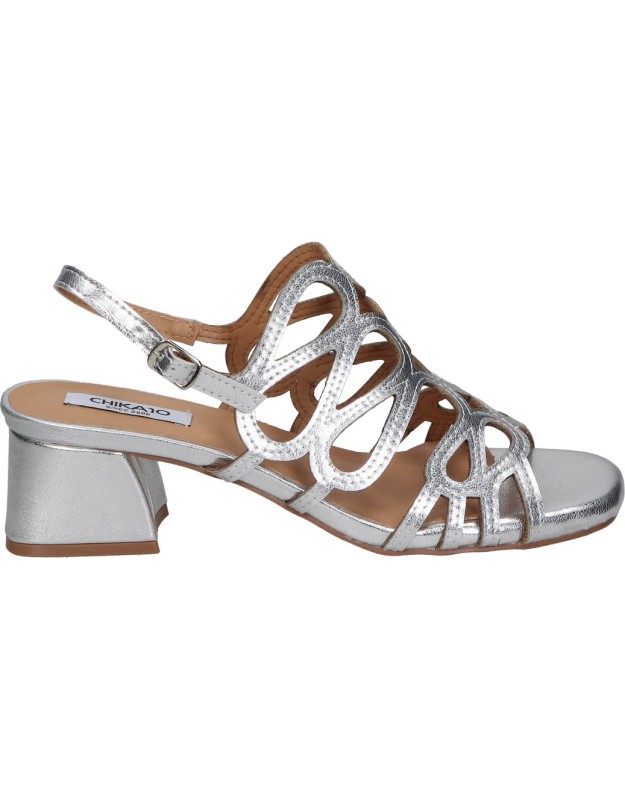 Sandalias elegante de mujer CHK10 melania 05 color plata