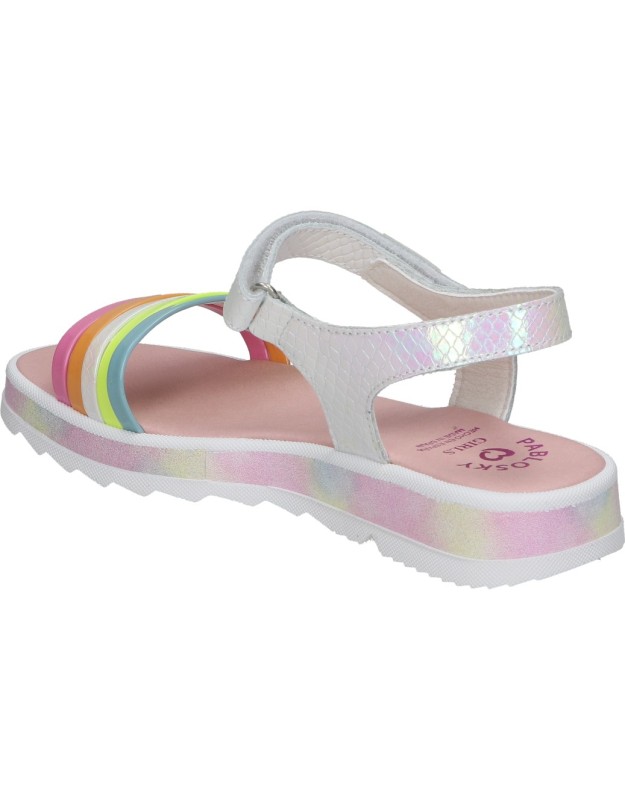 Sandalias para niña PABLOSKY 431304 blanco y multicolor