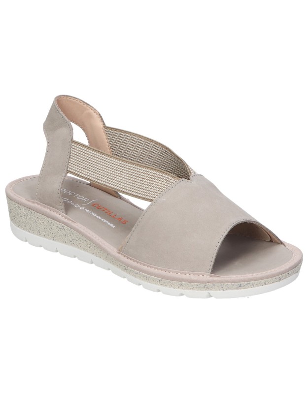 Sandalias de piel para mujer DOCTOR CUTILLAS 35413 color taupe