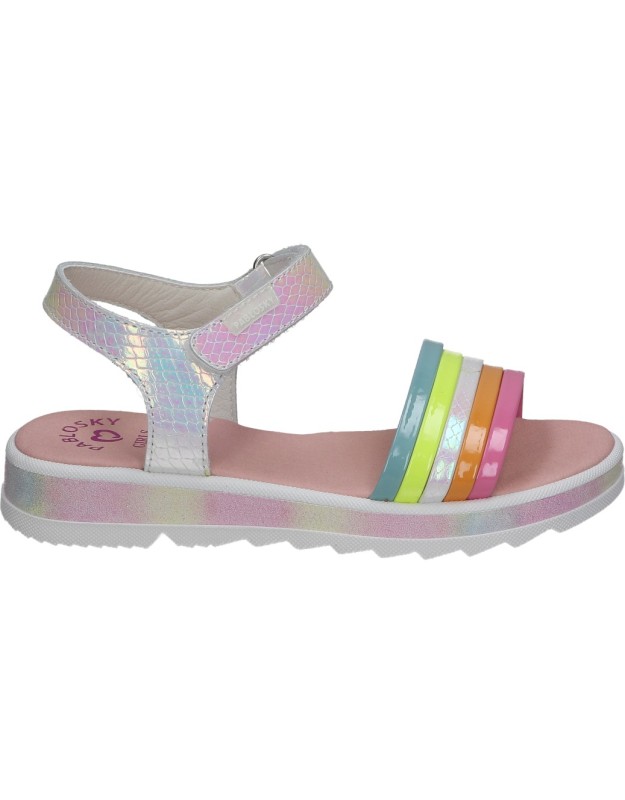 Sandalias para niña PABLOSKY 431304 blanco y multicolor