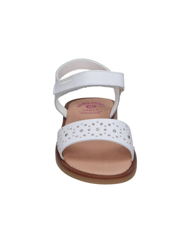 Sandalias para niña plana PABLOSKY 438300 en blanco