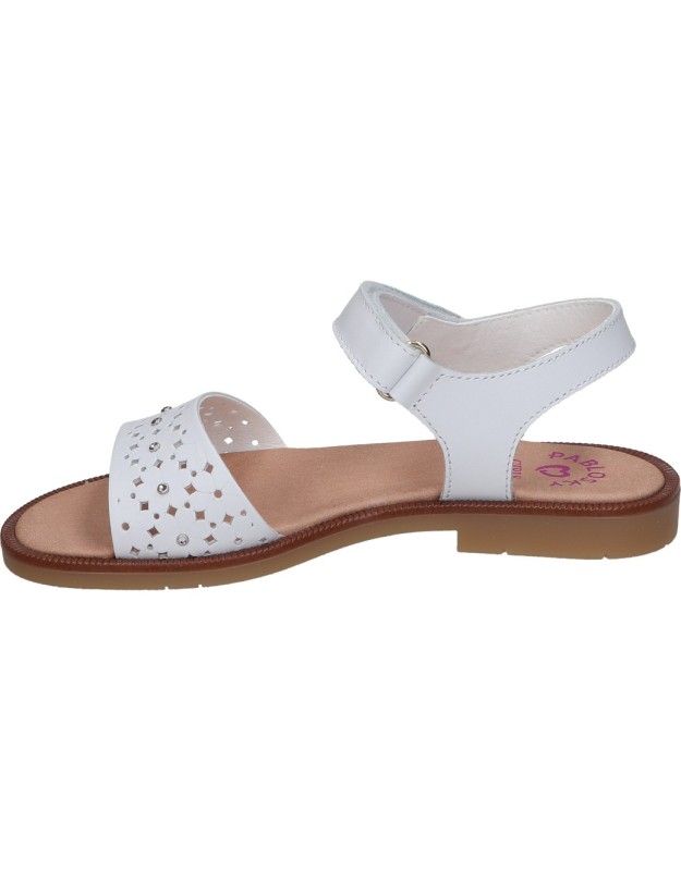 Sandalias para niña plana PABLOSKY 438300 en blanco