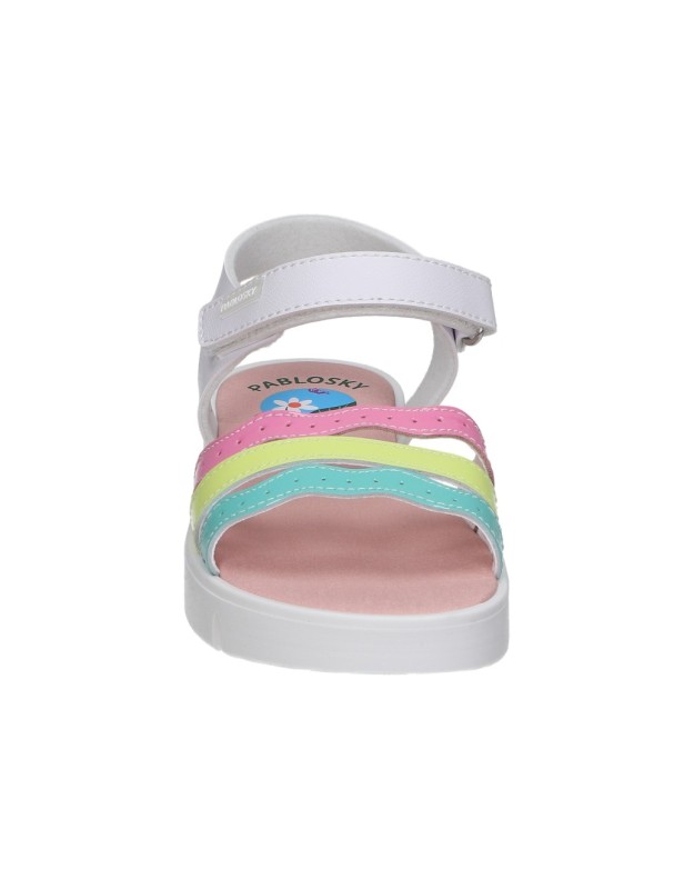 Sandalias para niña plana PABLOSKY 441104 en blanco