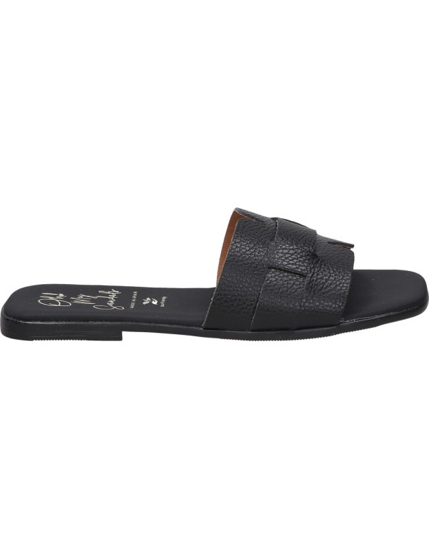 sandalias planas de piel para mujer lrk 5550 negro 36