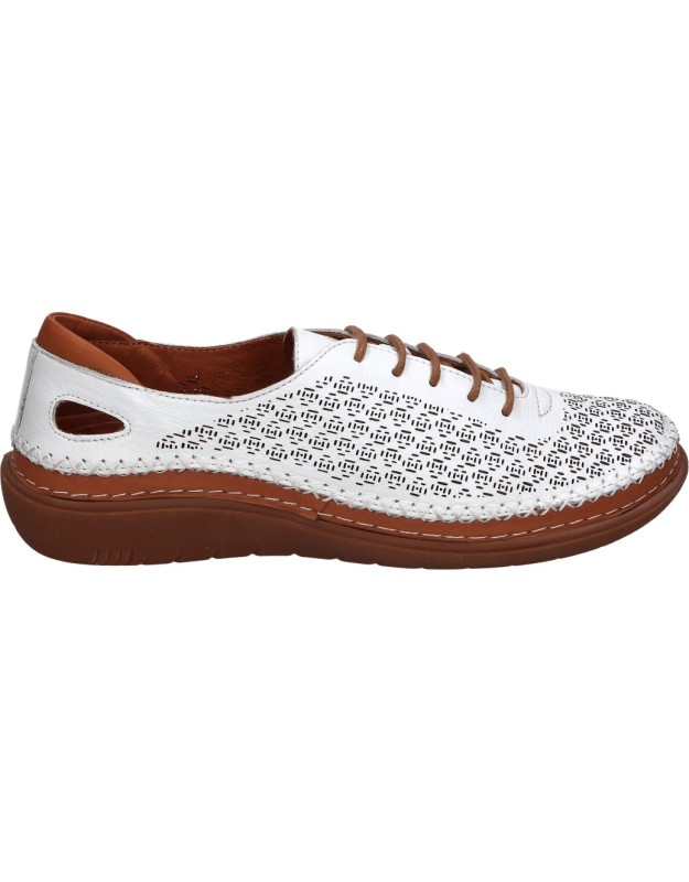 Zapatos para mujer plana ERASE WONDY 090.101 en blanco
