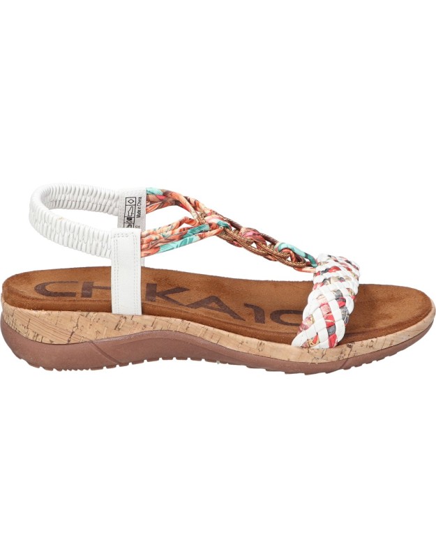 sandalias con cuna para mujer chk10 rigatone 02 blanco y multicolor 41