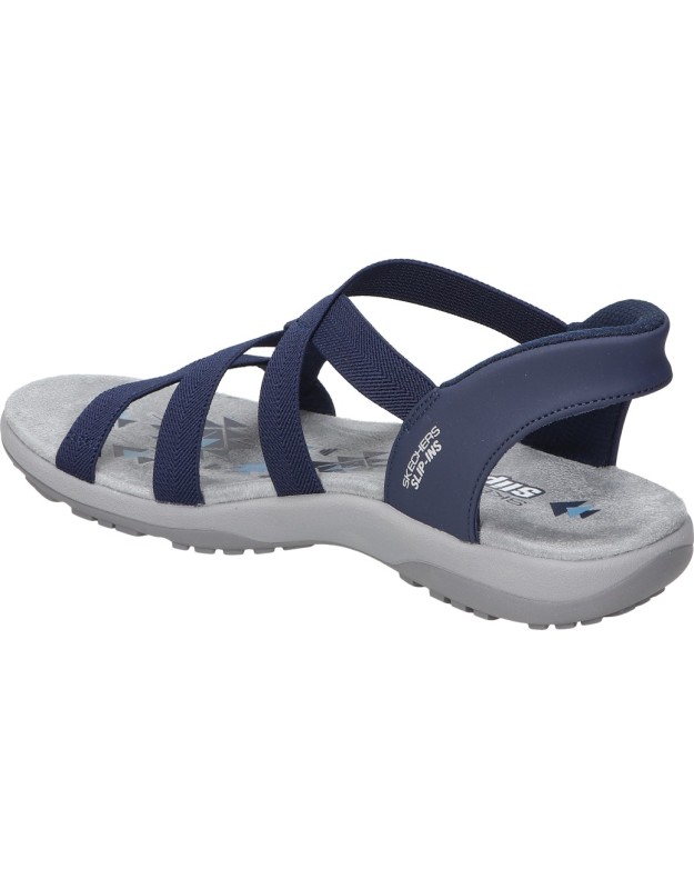 Sandalias para mujer SKECHERS Slip Ins Reggae Slim Stretch Flex 163460-NVY azul marino
