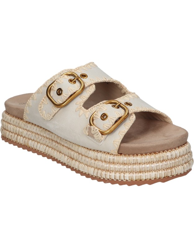 Sandalias con plataforma para mujer D'ANGELA DHF28049 beige