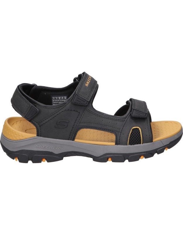 sandalia vegana para hombre skechers relaxed fit tresmen hirano 204106-blk negro 475