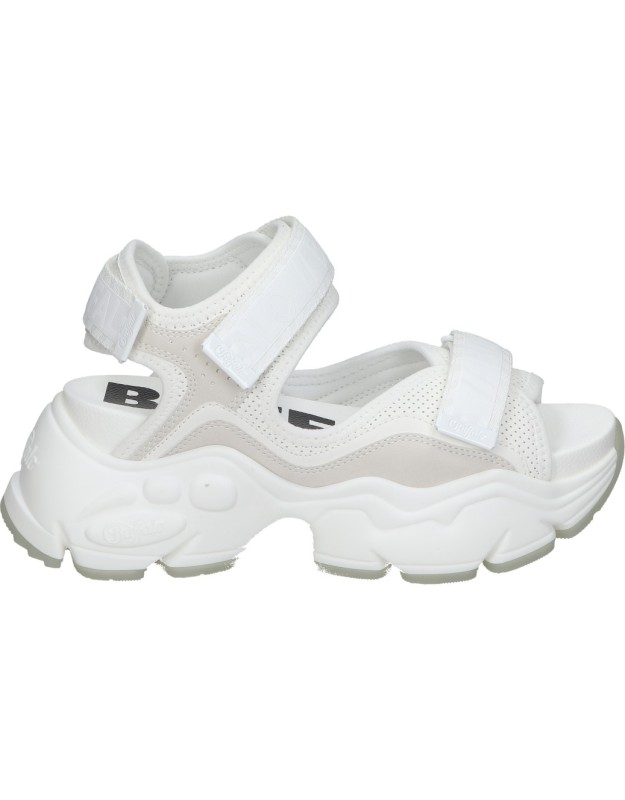 Sandalias veganas con plataforma para moda joven BUFFALO Binary 0 blanco