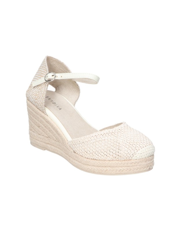 Alpargatas con cuña para mujer SKYDIVA Match beige