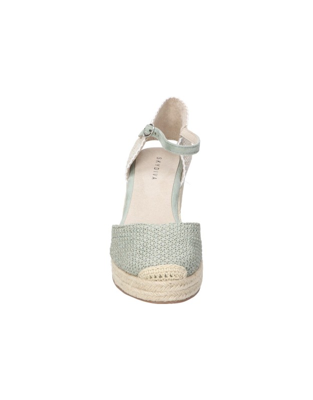 Alpargatas con cuña para mujer SKYDIVA Match verde