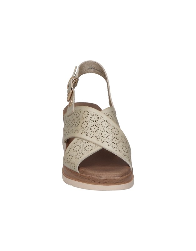 Sandalias con cuña para mujer XTI 143852 beige