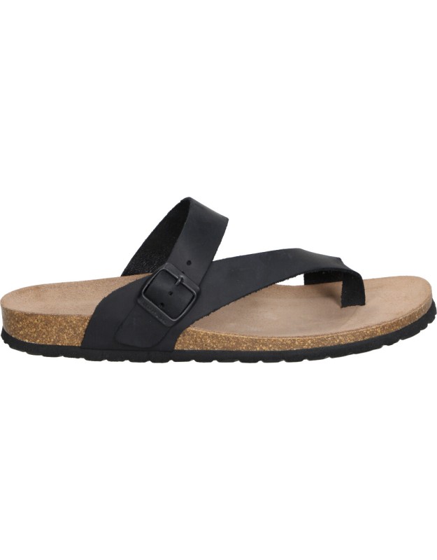 sandalias de piel para hombre interbios 9511 negro 39