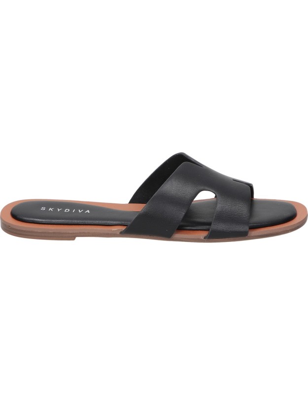 Sandalias planas para mujer SKYDIVA Chill negro