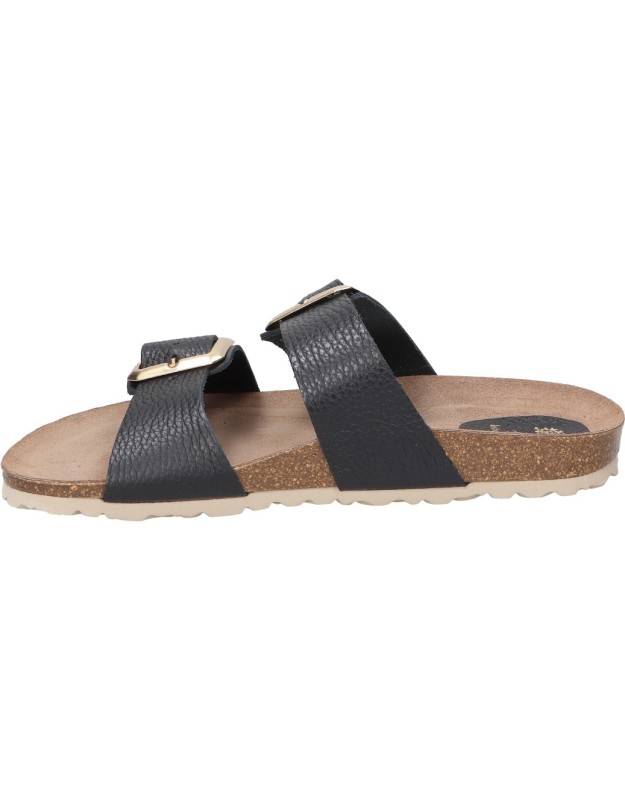 Sandalias de piel para mujer INTERBIOS 7232 negro