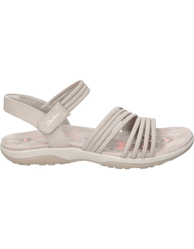sandalias veganas para mujer skechers reggae slim coffee run 163573-tpe color taupe 40