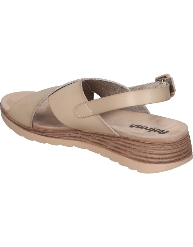 Sandalias veganas de cuña para mujer REFRESH 172674 beige
