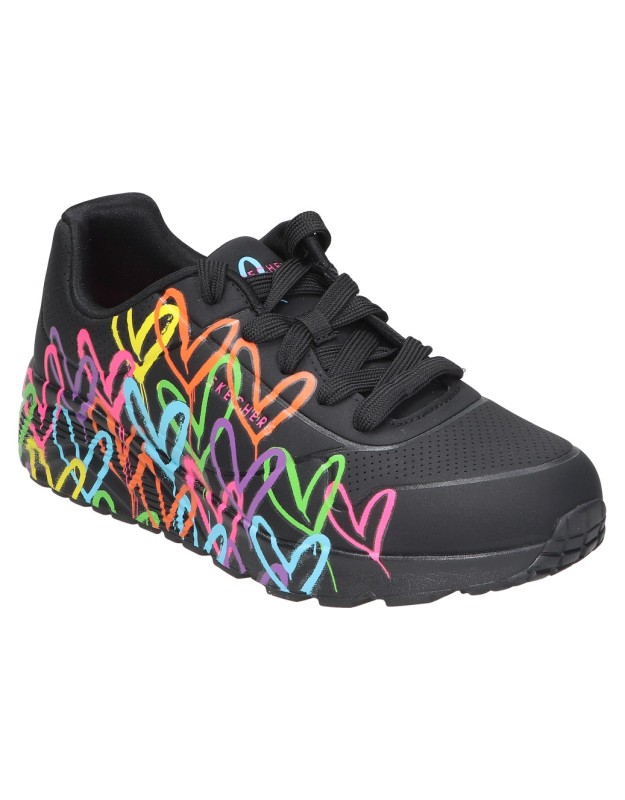 Zapatillas para mujer SKECHERS x JGoldcrown Uno Lite Spread The Love 314064L-BKMT negro y multicolor