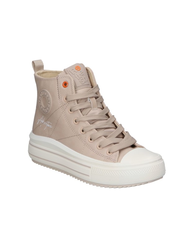 Zapatillas veganas altas para mujer REFRESH 172939 beige