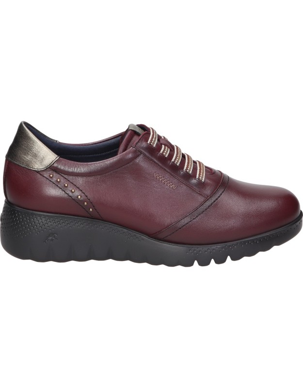 zapatos de piel para mujer fluchos live f2096 color burdeos 37