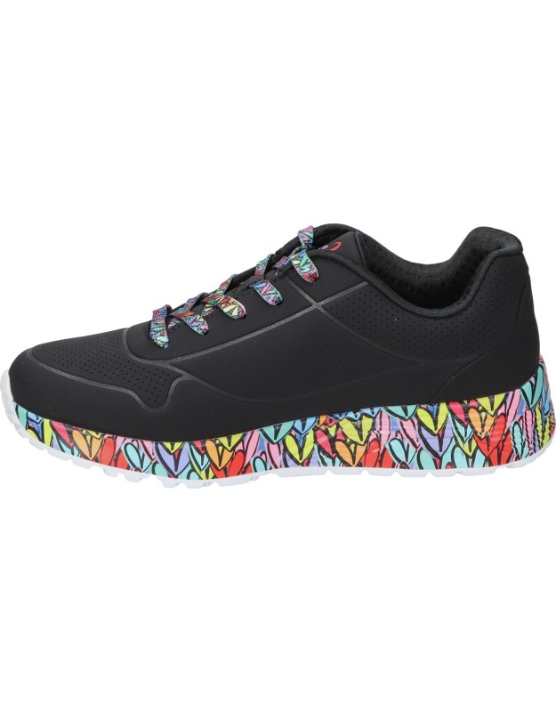 Zapatillas para mujer SKECHERS JGoldcrown UNO Lite Subtle Love 314088L-BKMT negro y multicolor