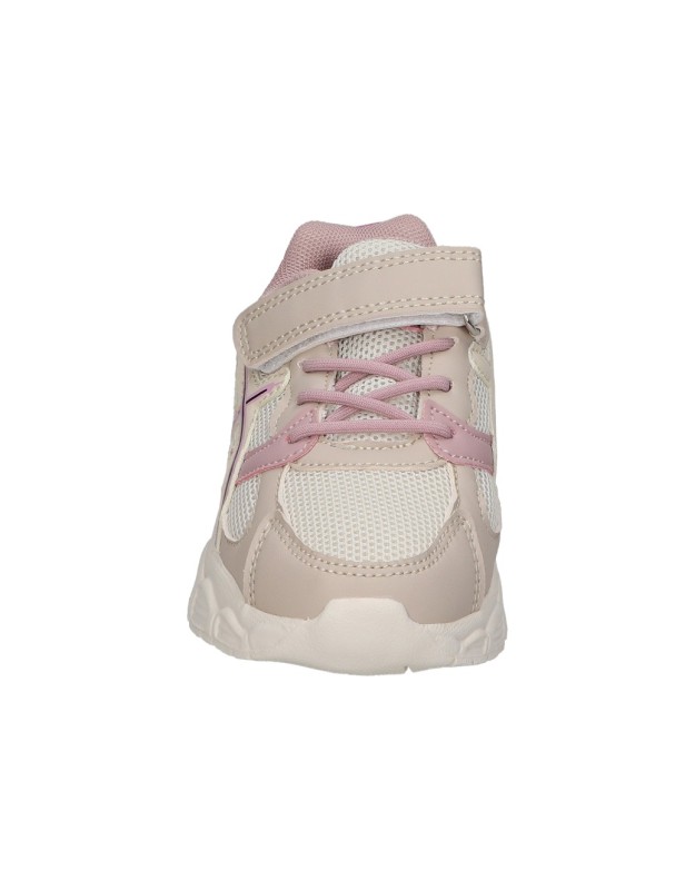Zapatillas para niña PEKES 8016 beige y rosa