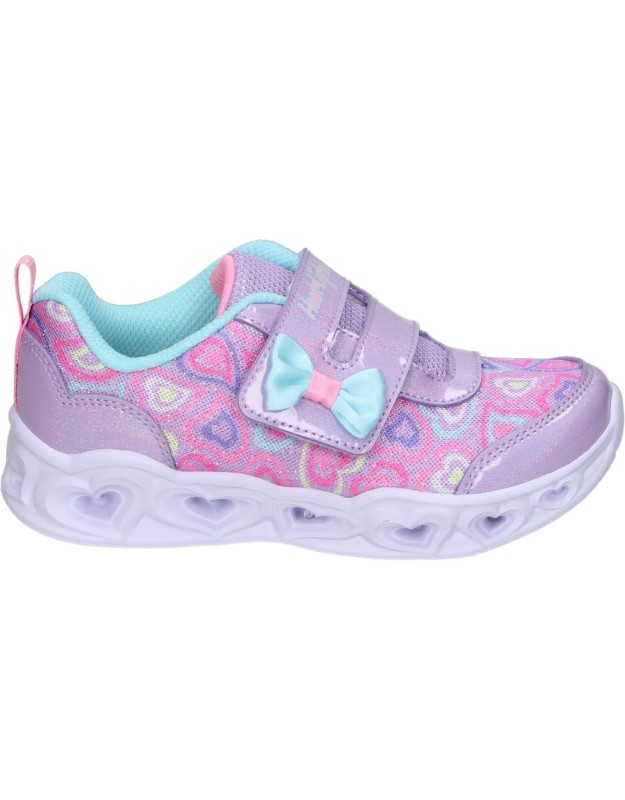 zapatillas con luces para nina skechers heart lights boogie land 306258n-lvmt multicolor 25